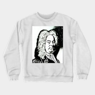 George Frideric Handel Black and White Portrait | George Frideric Handel Artwork 3 Crewneck Sweatshirt